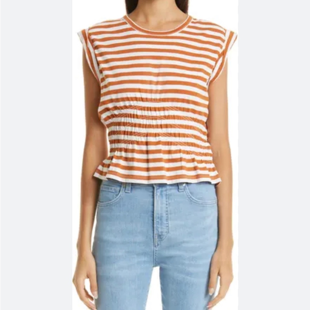 Veronica beard jean peplum tee
